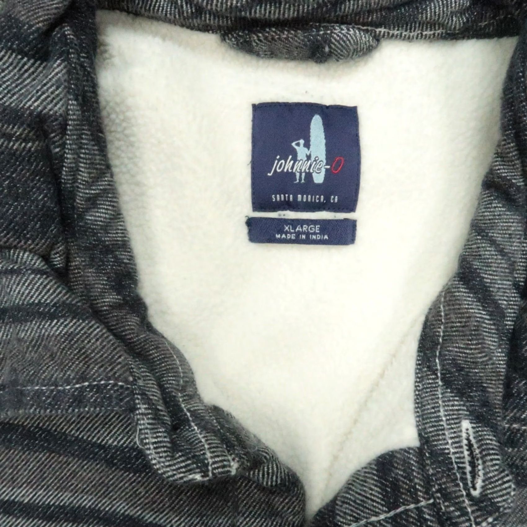 johnnie-O Johnnie O Shirt Mens XL Blue Striped Fleece Lined Shacket Button-Up Casual Workwear Wool Knit Heavyweight Cotton Long Sleeve Size US XL / EU 56 / 4 - 3 Thumbnail