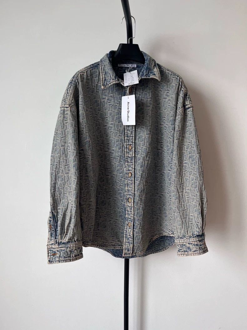 Acne Studios Acne Studios Multicolored pointed-neck loose denim shirt Size US XS / EU 42 / 0 - 1 Thumbnail
