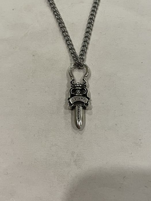 Chrome Hearts Chrome Hearts Dagger Pendant Cuban Chain Necklace Silver ...