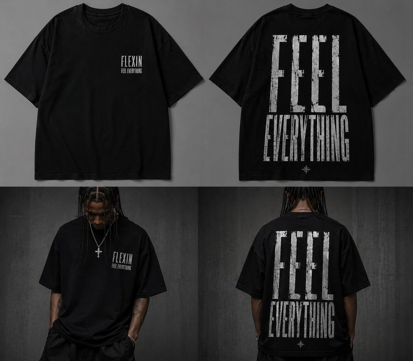 Other FLEXIN “FEEL EVERYTHING” Oversized Tee Size US XL / EU 56 / 4 - 1 Preview