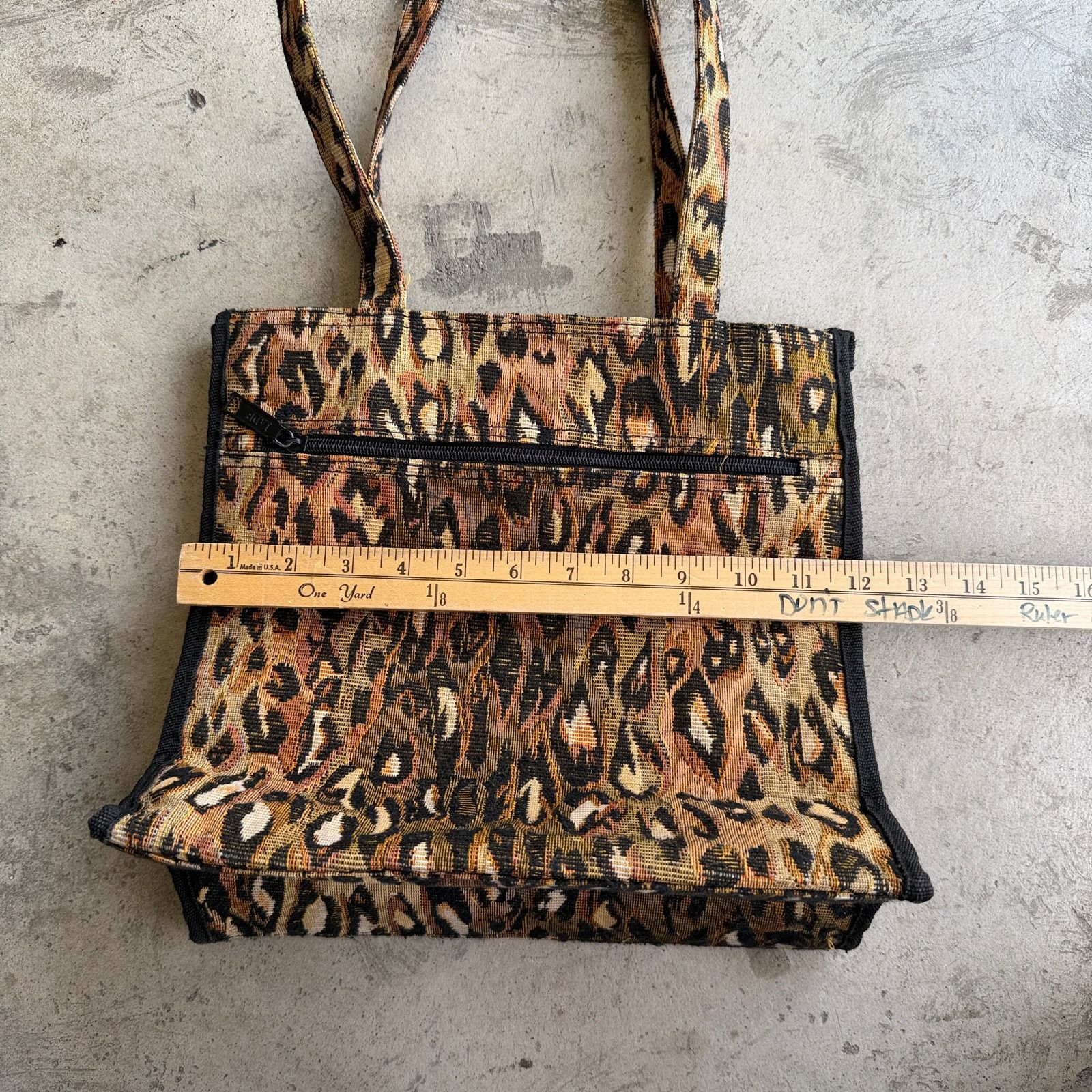 Abercrombie & Fitch Vintage y2k Jade Leopard Print Tapestry Tote Bag+ Coin Purse Size ONE SIZE - 7 Thumbnail