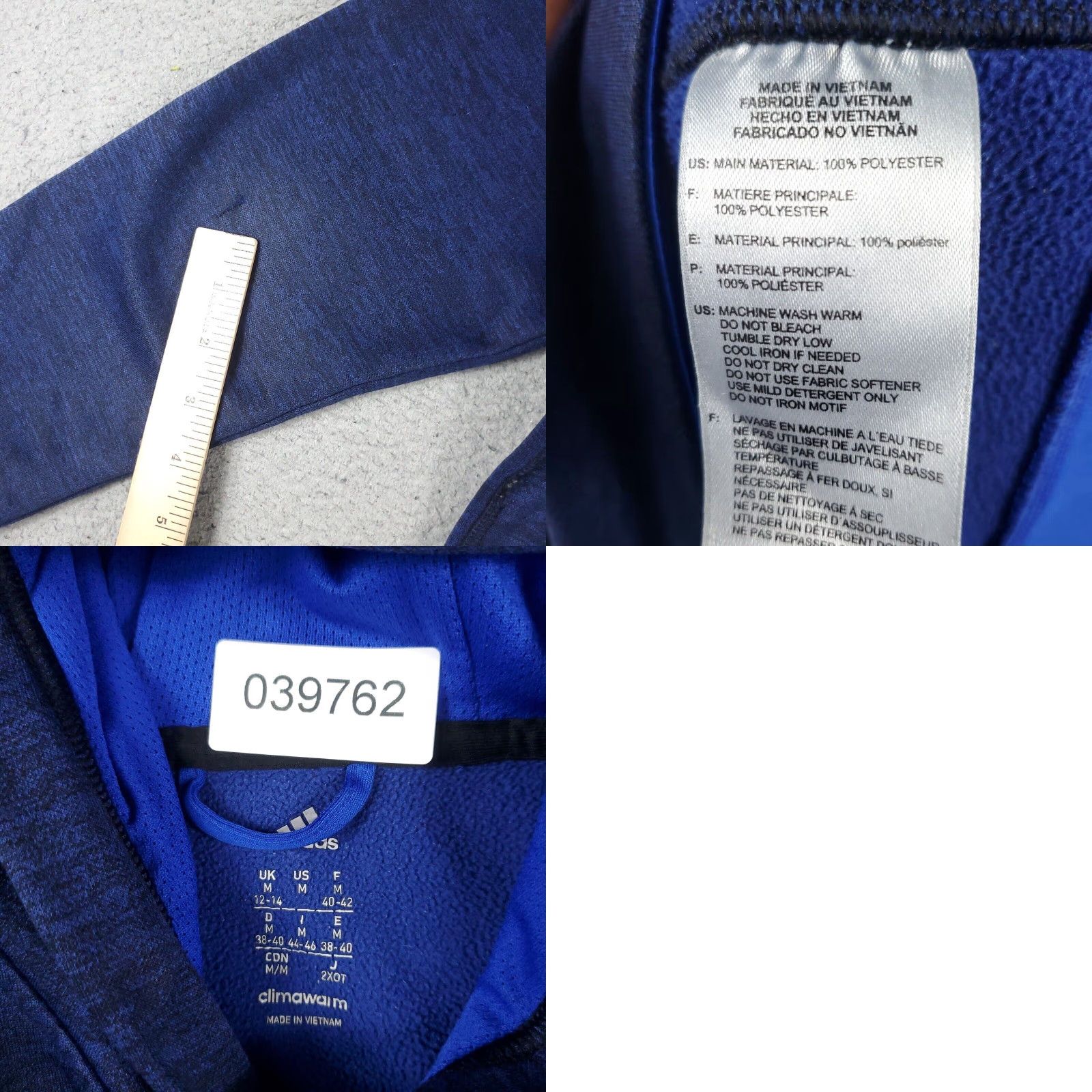 Adidas Adidas Ladies Blue Medium Pullover Hoodie Sweater Womens Sweatshirt Size M / US 6-8 / IT 42-44 - 8 Thumbnail