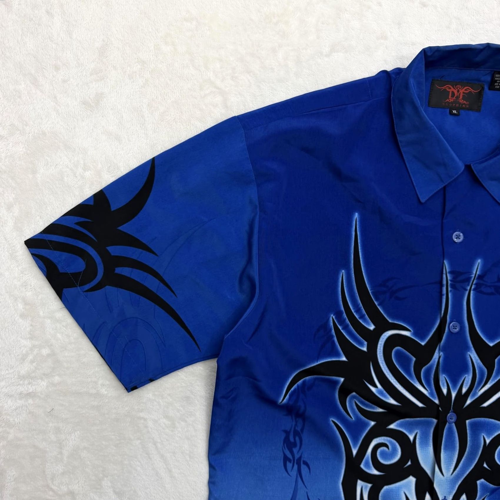 Vintage VINTAGE Dragon Fly Clothing Shirt Dragonfly Mens XL Blue Tribal Tattoo Graphic Button Up Shirt Size US XL / EU 56 / 4 - 5 Thumbnail