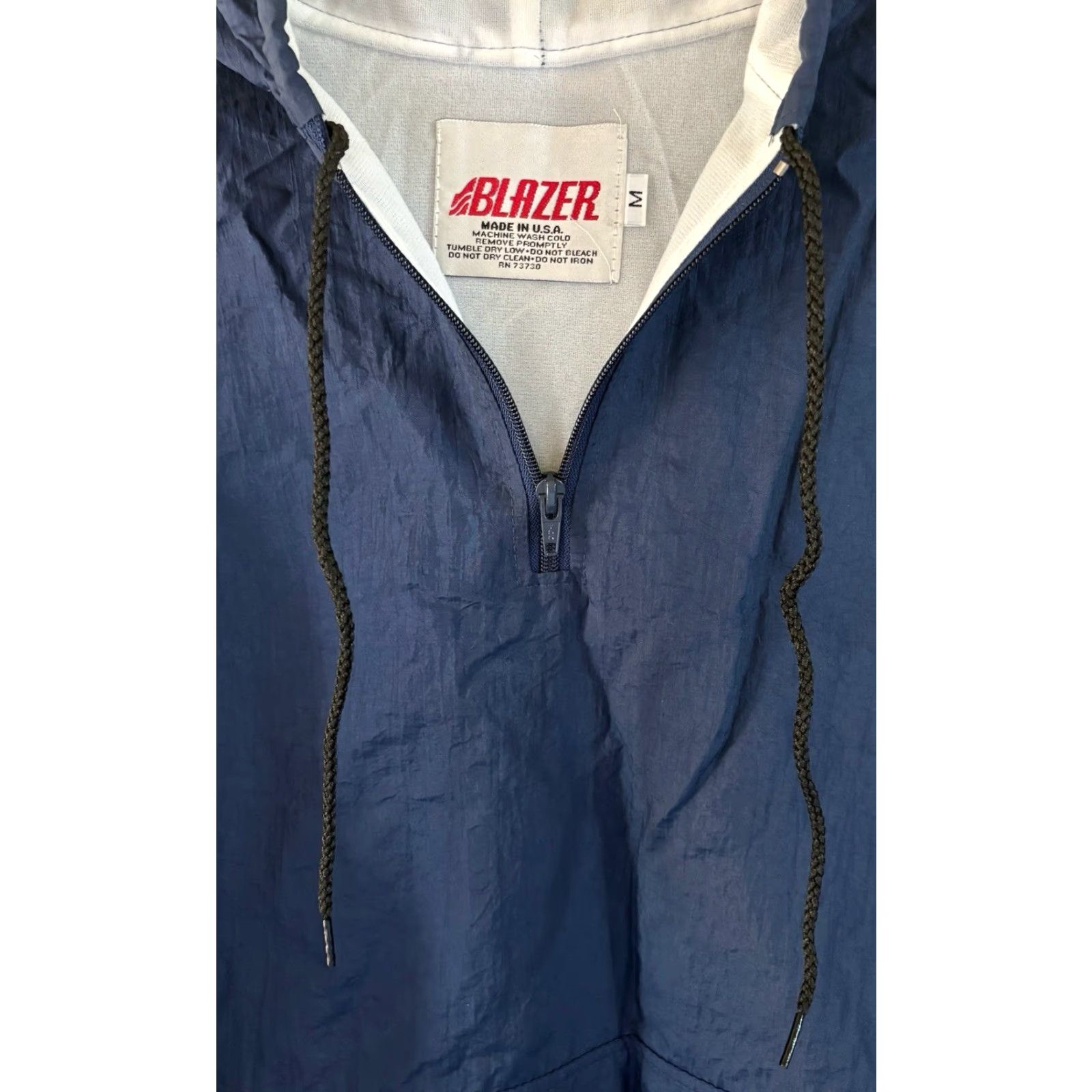 Vintage VINTAGE Windbreaker Jacket Mens M Navy Blue 90s Deadstock NWOT USA Made Lightweight Zip 90s Mens Jacket Size US M / EU 48-50 / 2 - 3 Thumbnail