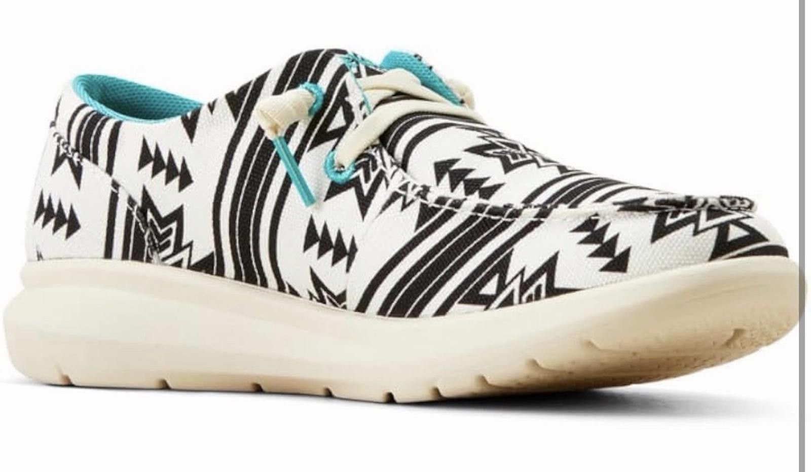 Unknown London Casual Slip-On Shoes with Black and White Geometric Pattern Size US 9 / EU 42 - 1 Thumbnail