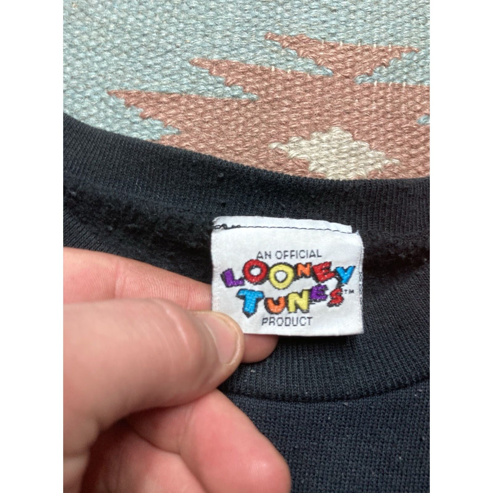 Vintage VINTAGE Sweatshirt Looney Tunes Taz Embroidered Cartoon Black Small Mens Pullover Crewneck Size US S / EU 44-46 / 1 - 4 Thumbnail