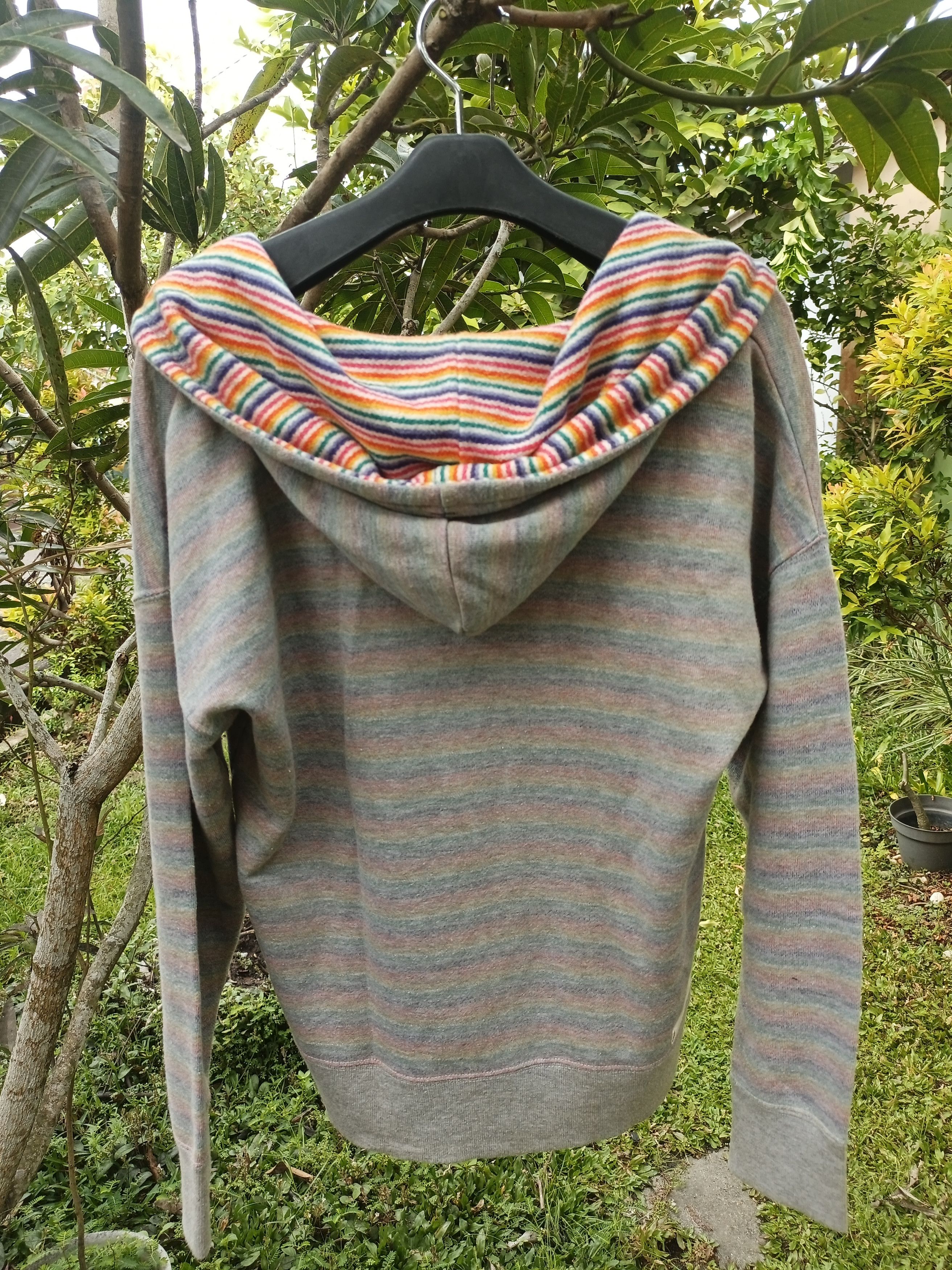 If Six Was Nine × Japanese Brand Vintage & Relax UNDER WRAPS Striped Rainbow Zipper Hoodie Size US M / EU 48-50 / 2 - 18 Thumbnail