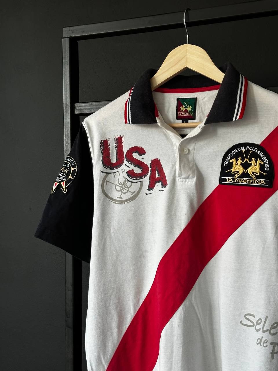 La Martina 2008 Vintage La Martina USA Polo Team Y2K Blockcore Size US L / EU 52-54 / 3 - 3 Thumbnail