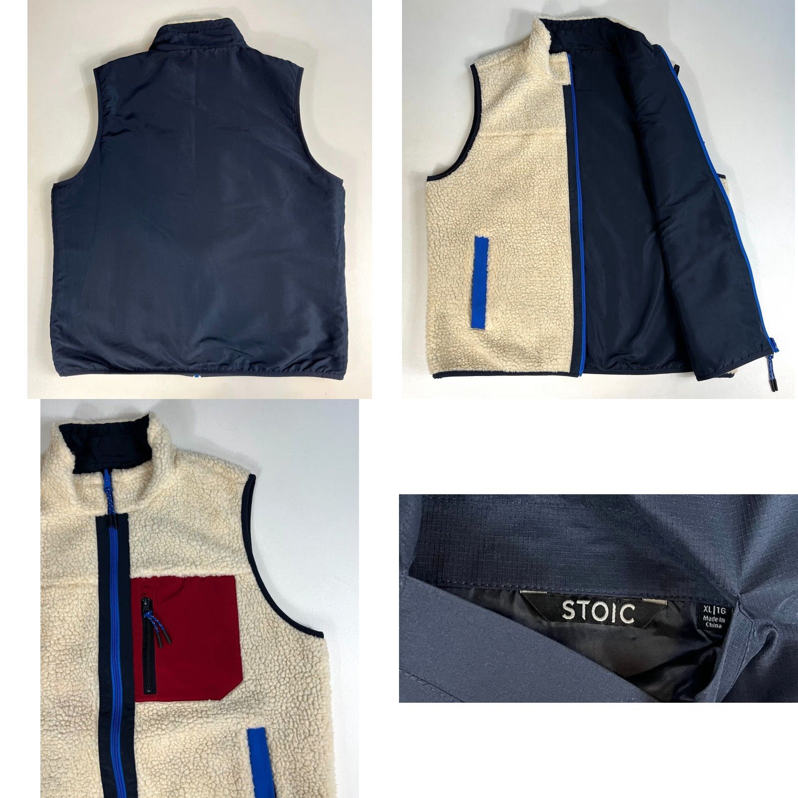 Stoic Stoic Men’s Vest Shirt XL Reversible Sherpa Mixed Media Multicolor Pocketless? Size US XL / EU 56 / 4 - 8 Thumbnail
