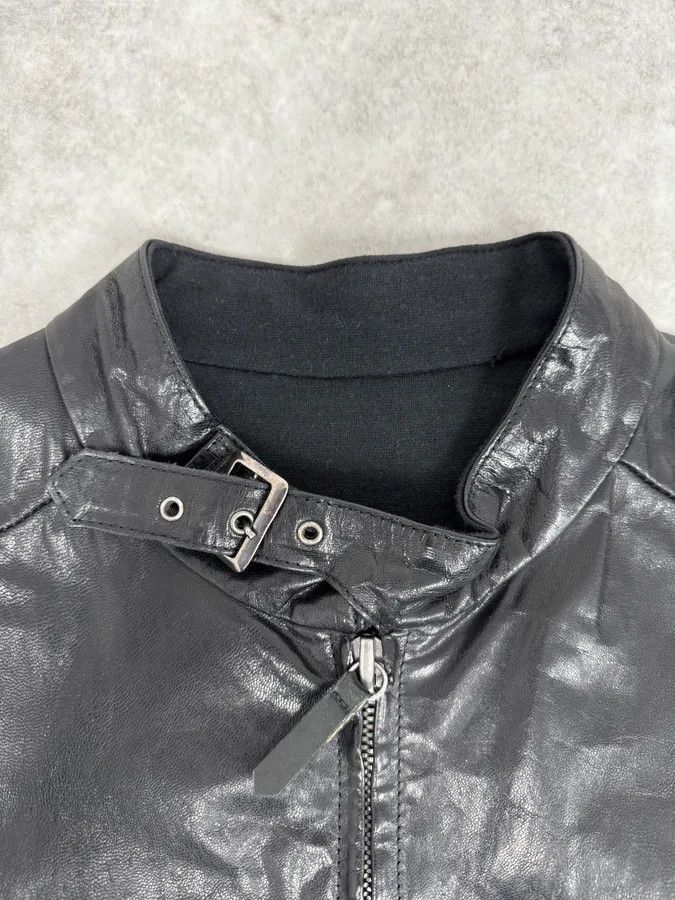 Vintage 2000s Archive Black Avant-Garde Leather Jacket Size US M / EU 48-50 / 2 - 9 Thumbnail