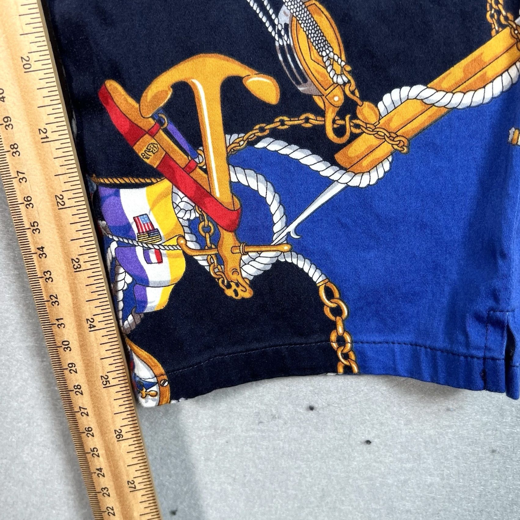 Ralph Lauren VINTAGE Lauren Ralph Lauren Pants Womens Size 10 Blue Black Straight Leg Chino Flat Front Cotton Blend Inseam 26 in Size 32" / US 10 / IT 46 - 4 Thumbnail
