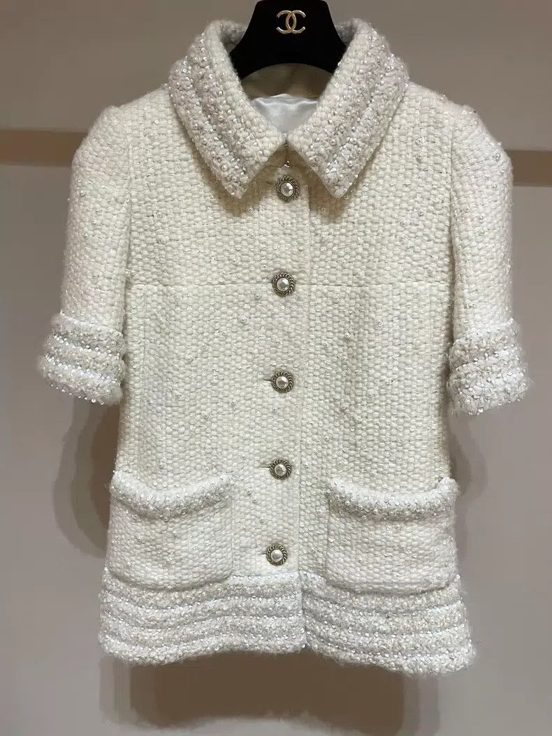 Chanel Chanel Hamburg Series High-end Handicraft Pearl Coat Size XXS / US 00 / IT 34 - 2 Thumbnail