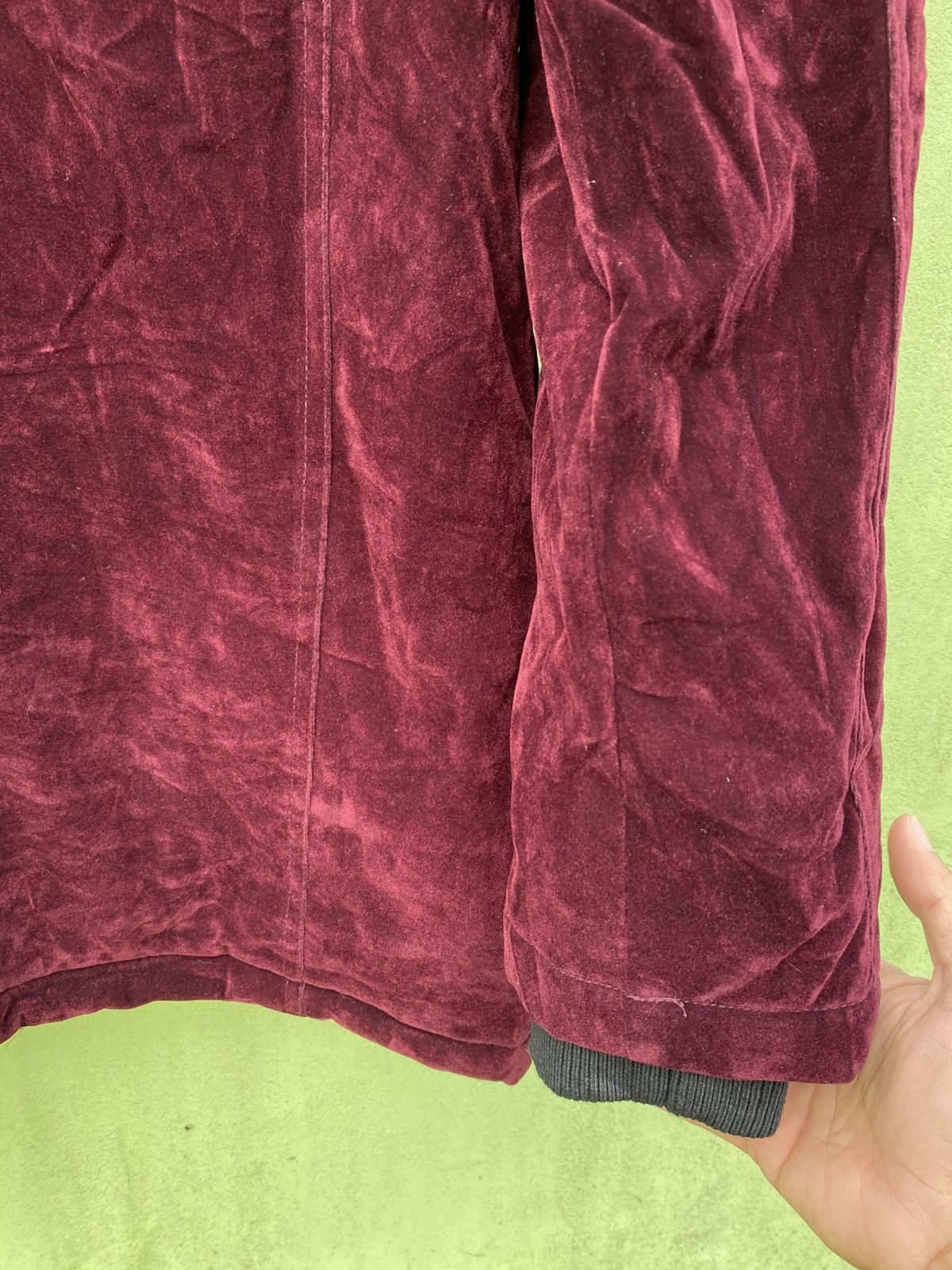 Japanese Brand Naughty Style Burgundy Velvet Parka Jacket Faux Fur Hood Size US M / EU 48-50 / 2 - 12 Thumbnail