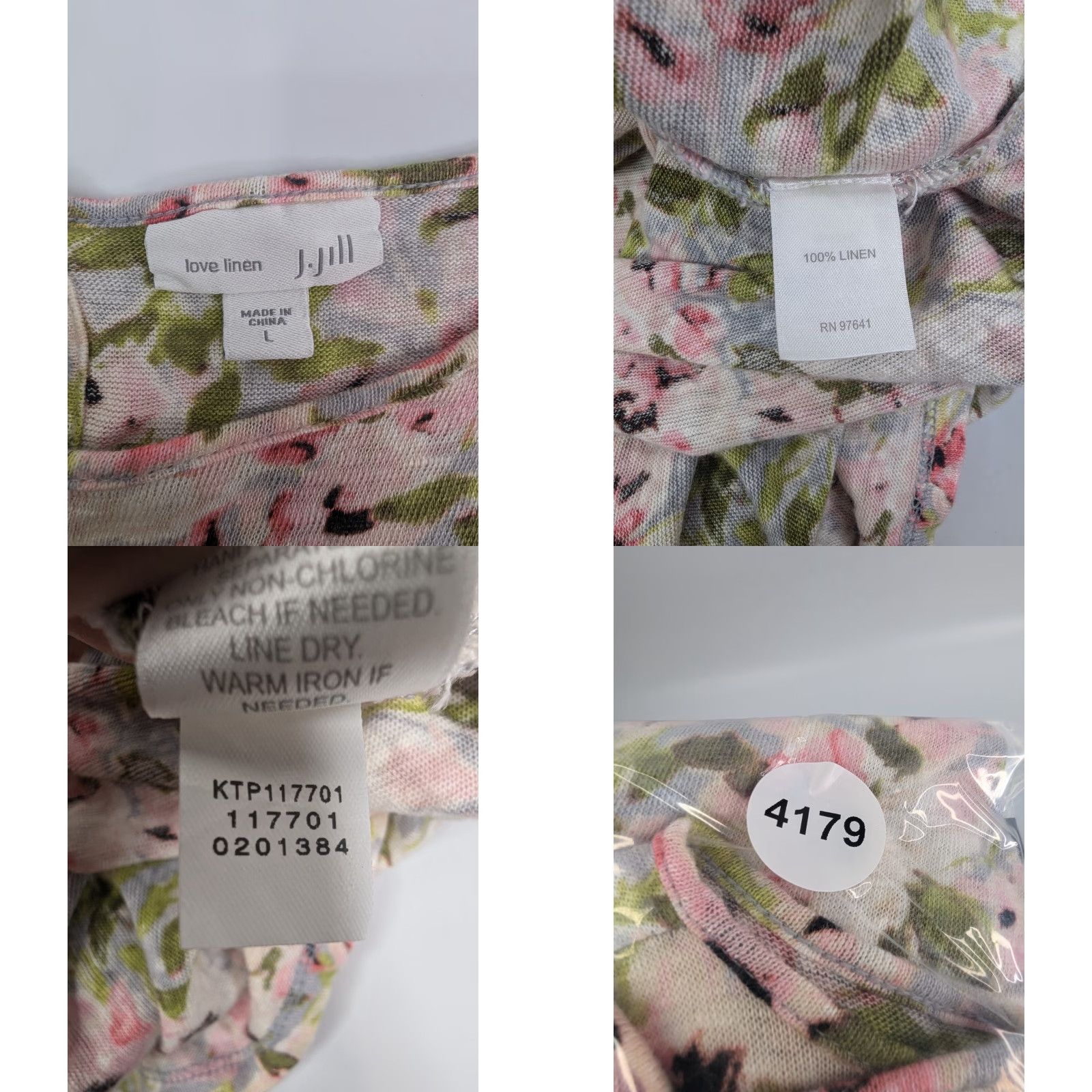 J. Jill J.Jill Blouse Linen Floral 3/4 Sleeve Tunic Pink L Women Blouse Tunic Floral Linen 3/4 Sleeve J.Jill Womens Size L / US 10 / IT 46 - 8 Thumbnail