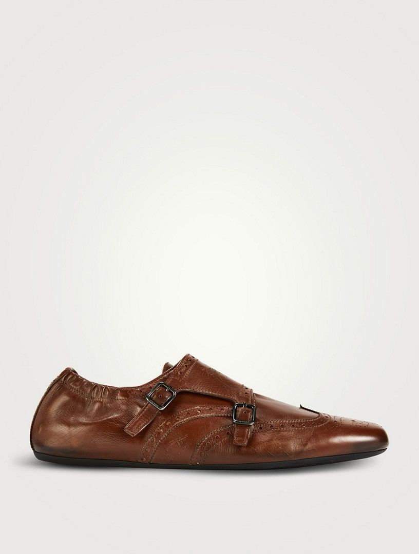 Prada Shuffle Leather Monk Strap Shoes Size US 7 / EU 40 - 1 Thumbnail