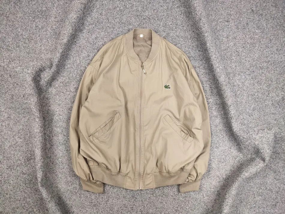 Lacoste Vintage 90's Lacoste custom double logo Beige Bomber Jacket Size US M / EU 48-50 / 2 - 2 Thumbnail