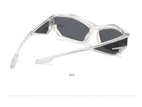 Electric Visual Transparent Frame Irregular Design Sun Glasses Unisex Size ONE SIZE - 4 Thumbnail
