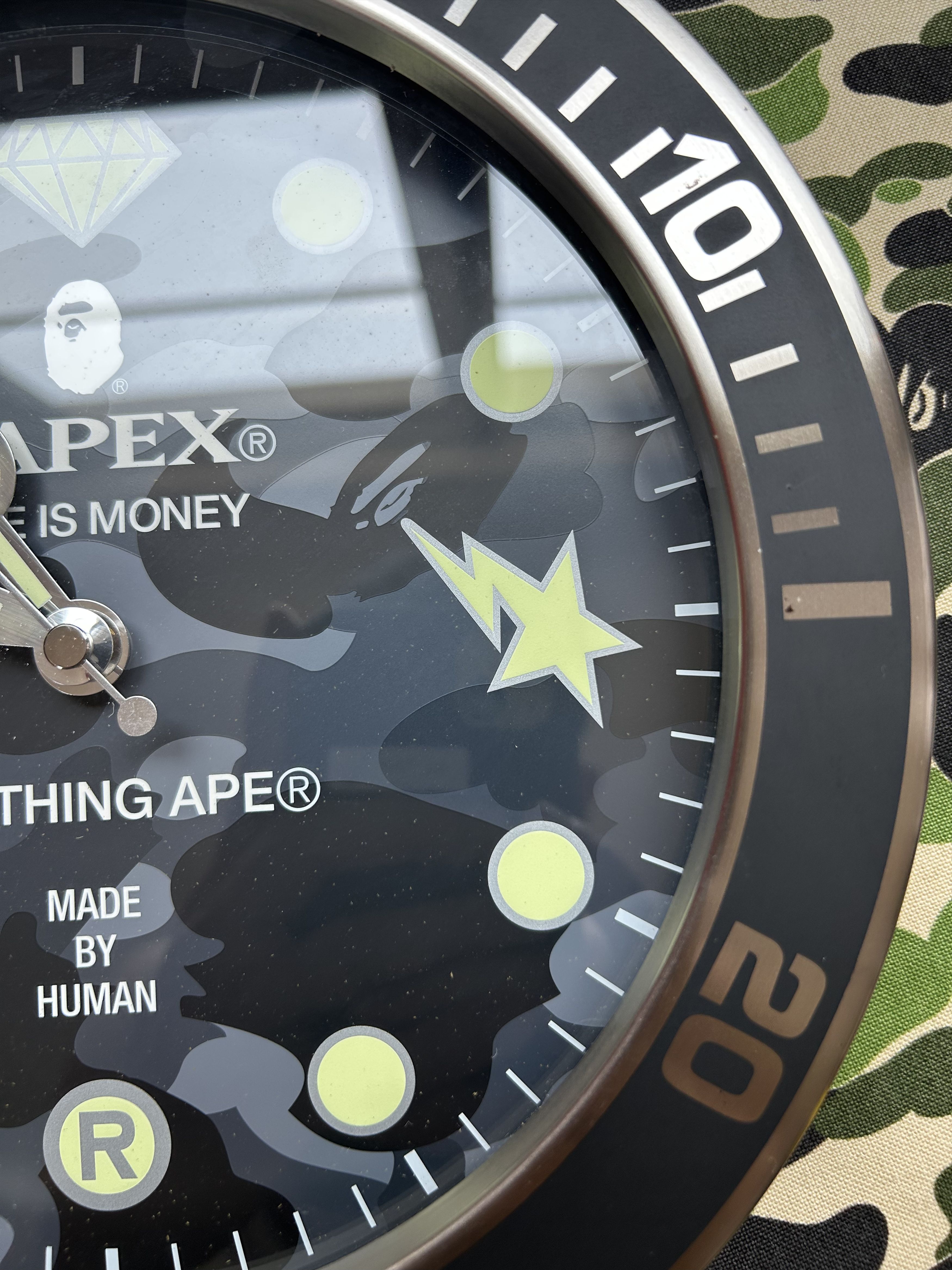 Bape A Bathing Ape Bapex Camo Wall Clock Dark Gray Size ONE SIZE - 4 Thumbnail