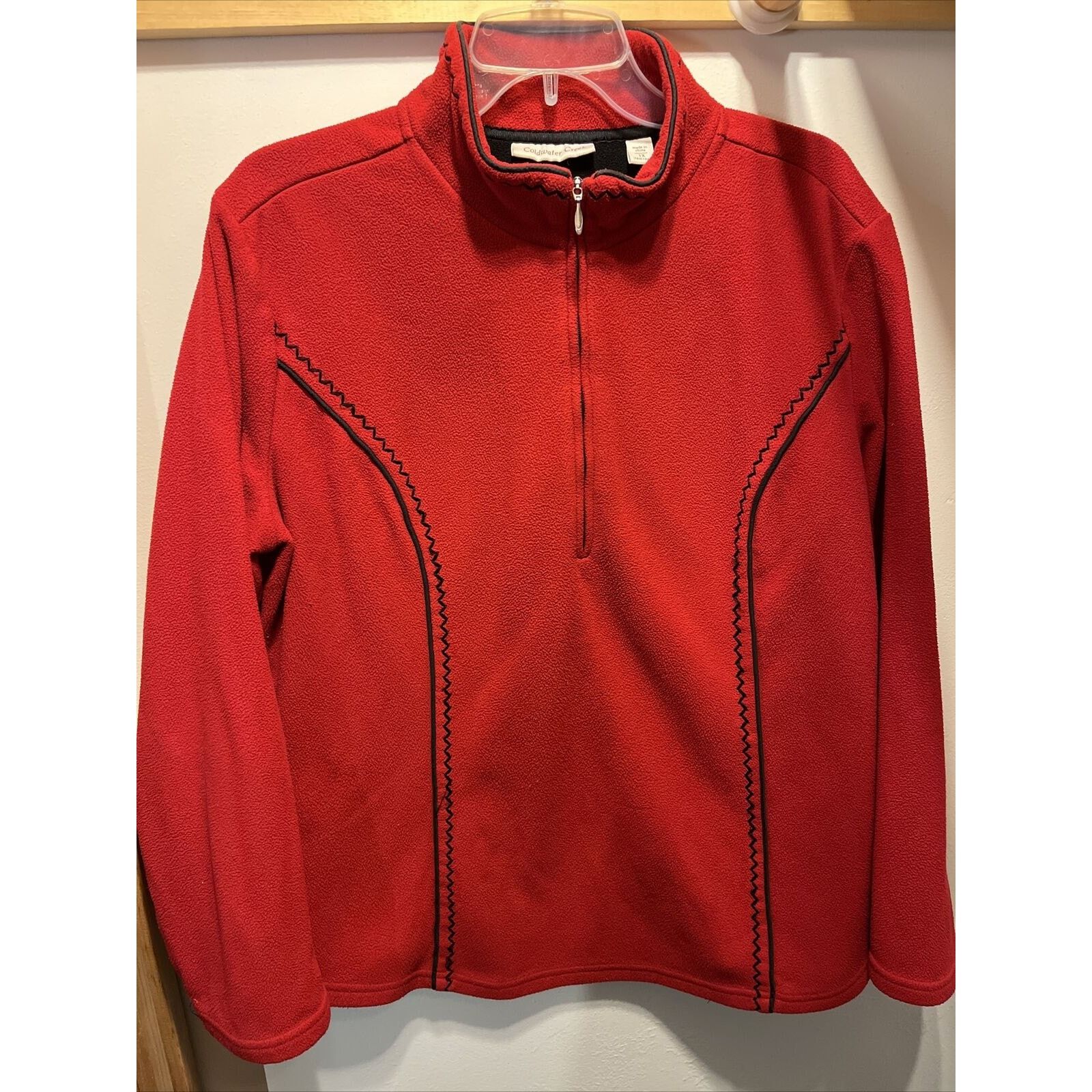 Coldwater Creek Coldwater Creek Womens 1X Red LS Zip Polyester Fleece Jacket Size XXL / US 16-18 / IT 52-54 - 12 Thumbnail
