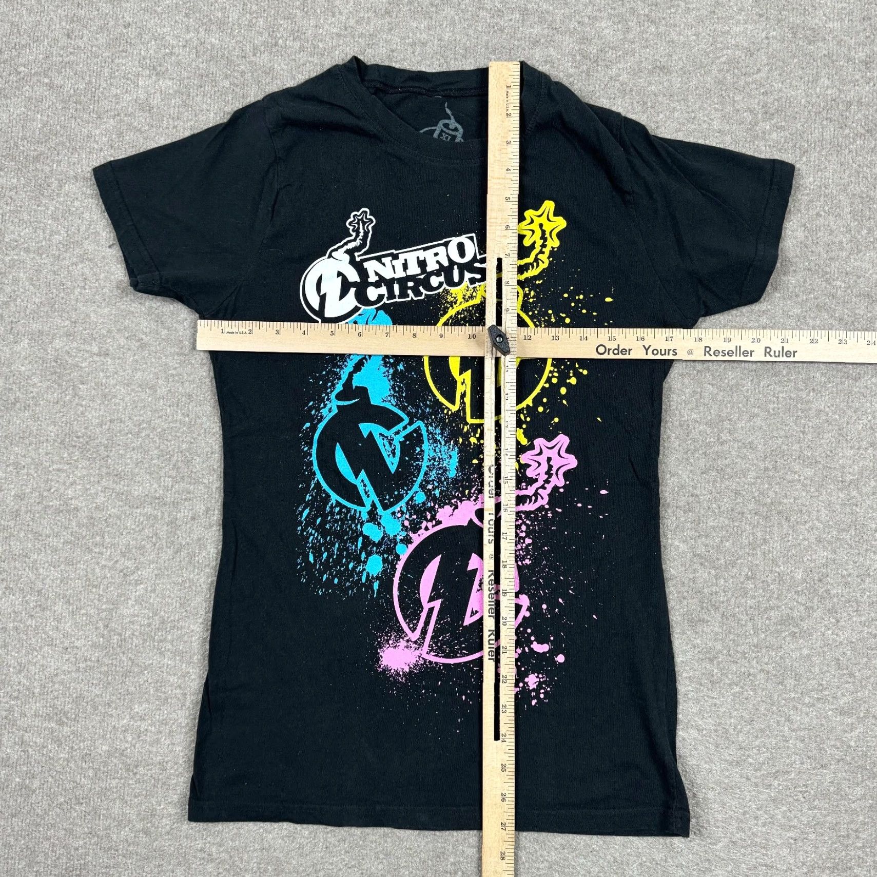 Vintage Nitro Circus T Shirt Teens XL Black Slim Crew Neck Womens/Girls Shirt Size XL / US 12-14 / IT 48-50 - 4 Thumbnail