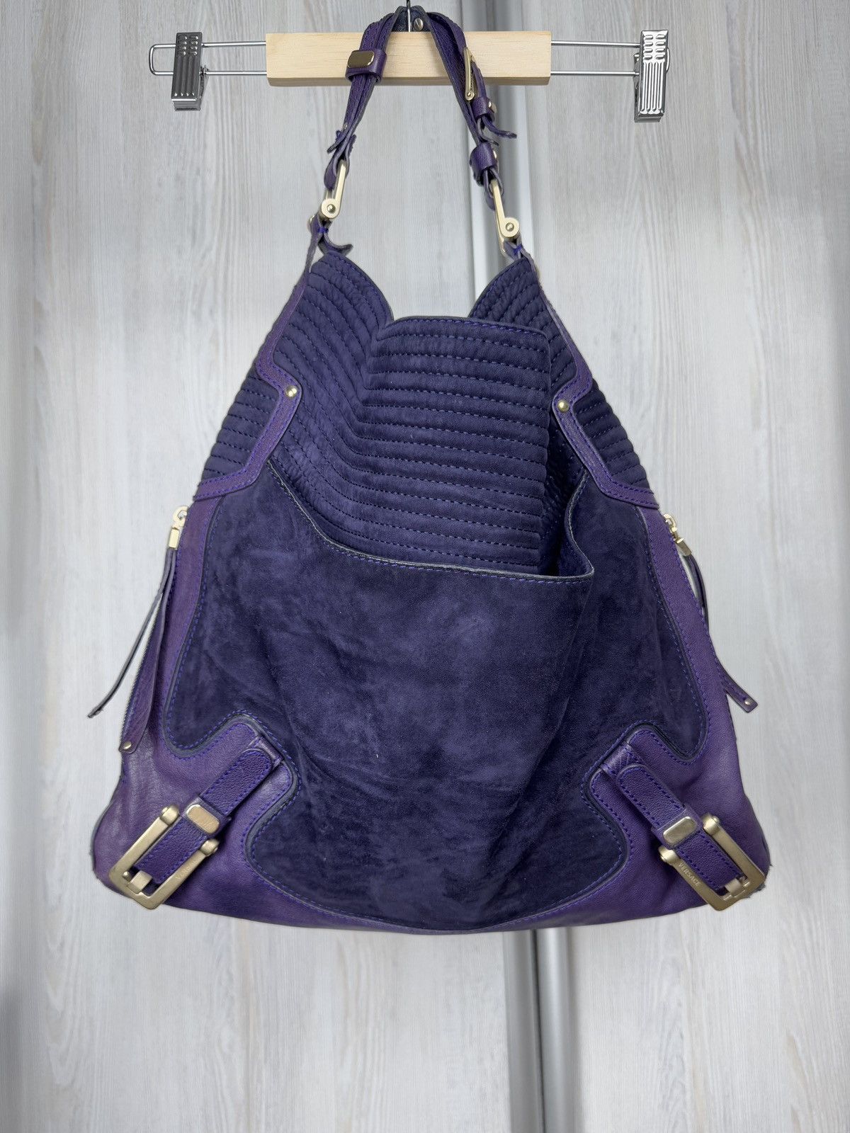 Versace Versace Made in Italy Suede leather hobo handle shoulder bag Size ONE SIZE - 1 Thumbnail