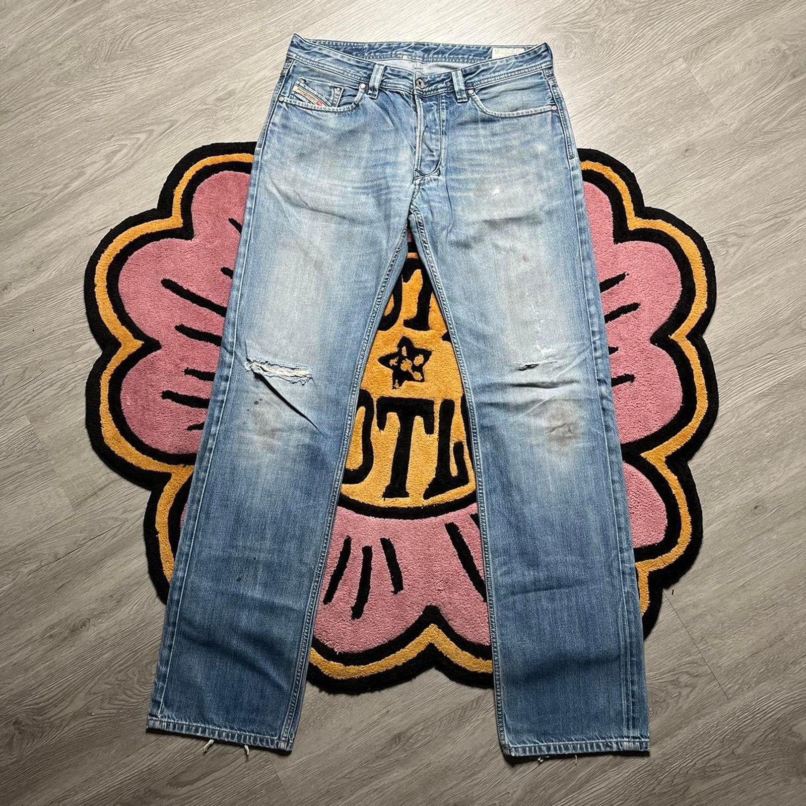 Diesel Industry Larkee Regular Straight Stone Wash Jeans