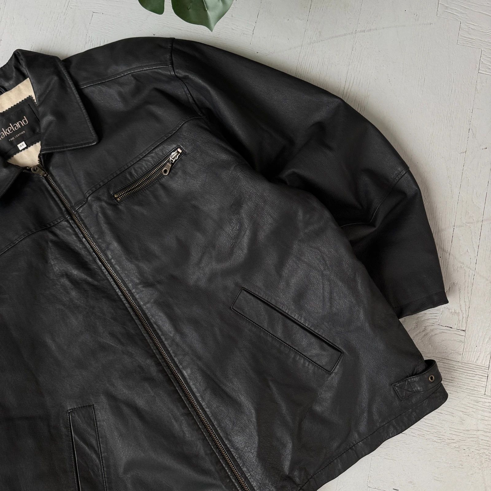 Vintage Vintage Real Leather Lakekand Collared Gangster Jacket Size US XL / EU 56 / 4 - 3 Thumbnail