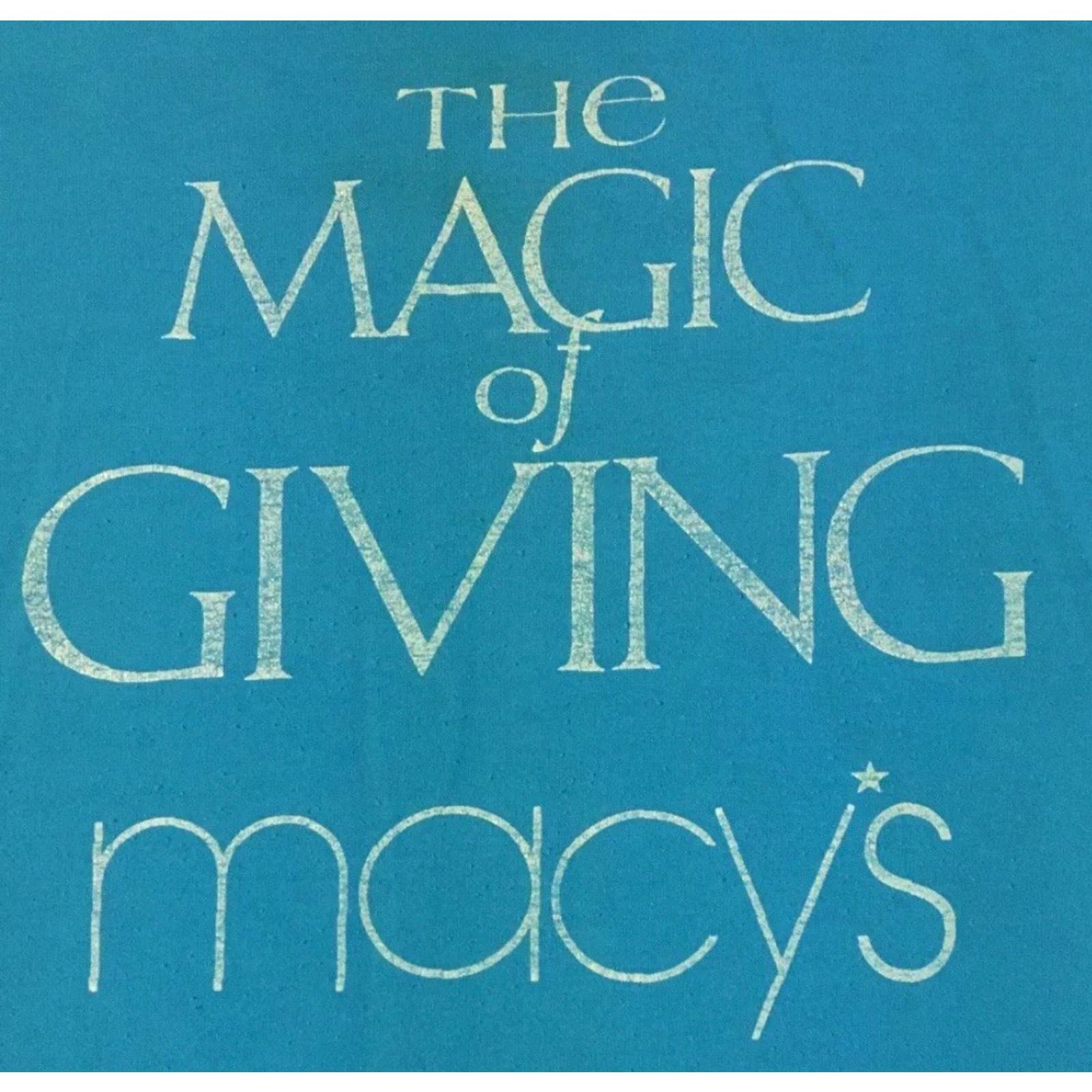 Vintage VINTAGE Macy's The Magic Of Giving T-Shirt XL Blue 90s Grunge Designer 80s 90s Biker Punk Rock USA Mens Short Sleeve Single Stitch Size US XL / EU 56 / 4 - 3 Thumbnail