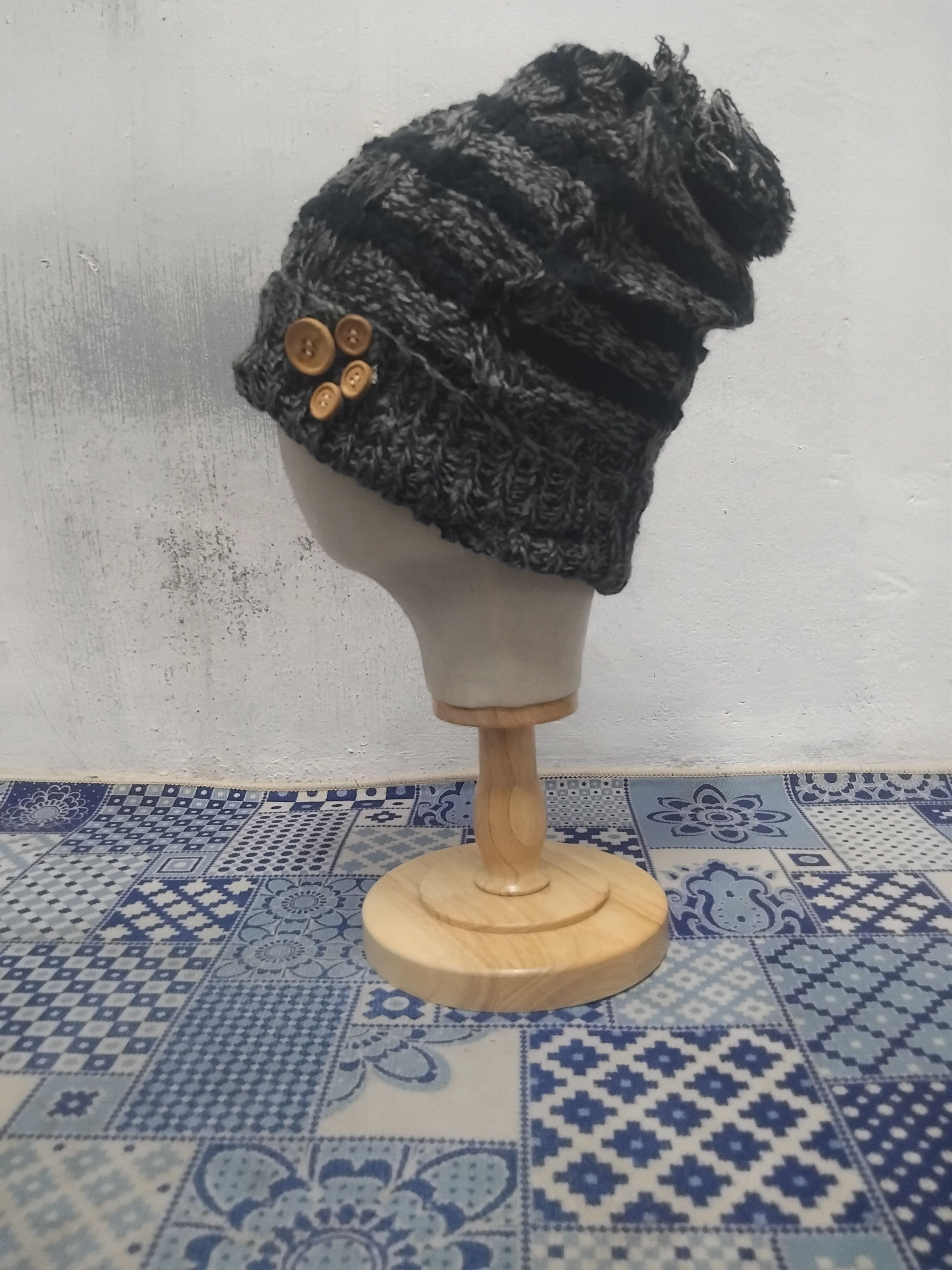 PPFM Stripe gothic style button Beanie Size ONE SIZE - 6 Thumbnail