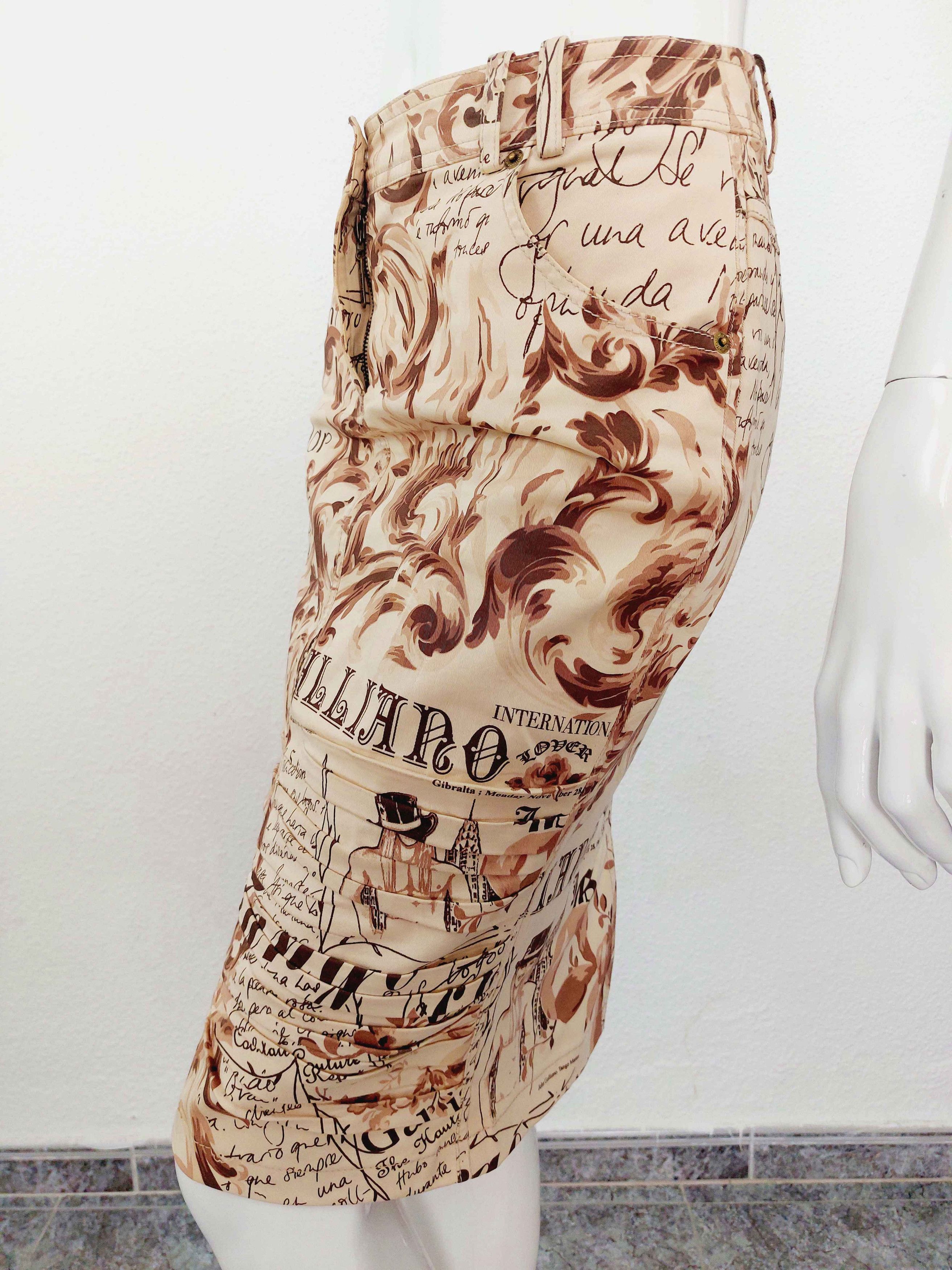 John Galliano John Galliano Gazette Runway Newspaper 2006 Midi Comic Skirt Size 27" / US 4 / IT 40 - 14 Thumbnail