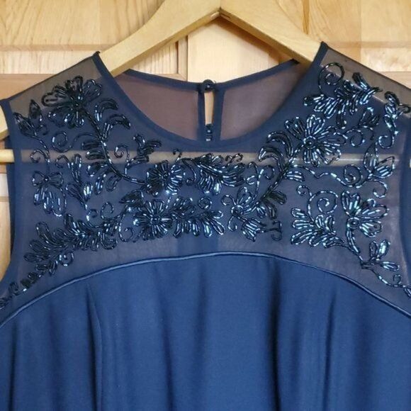 Vintage Liz Claiborne Night Embellished Sheer Sz. 8 Black Maxi Sleev Size M / US 6-8 / IT 42-44 - 5 Thumbnail
