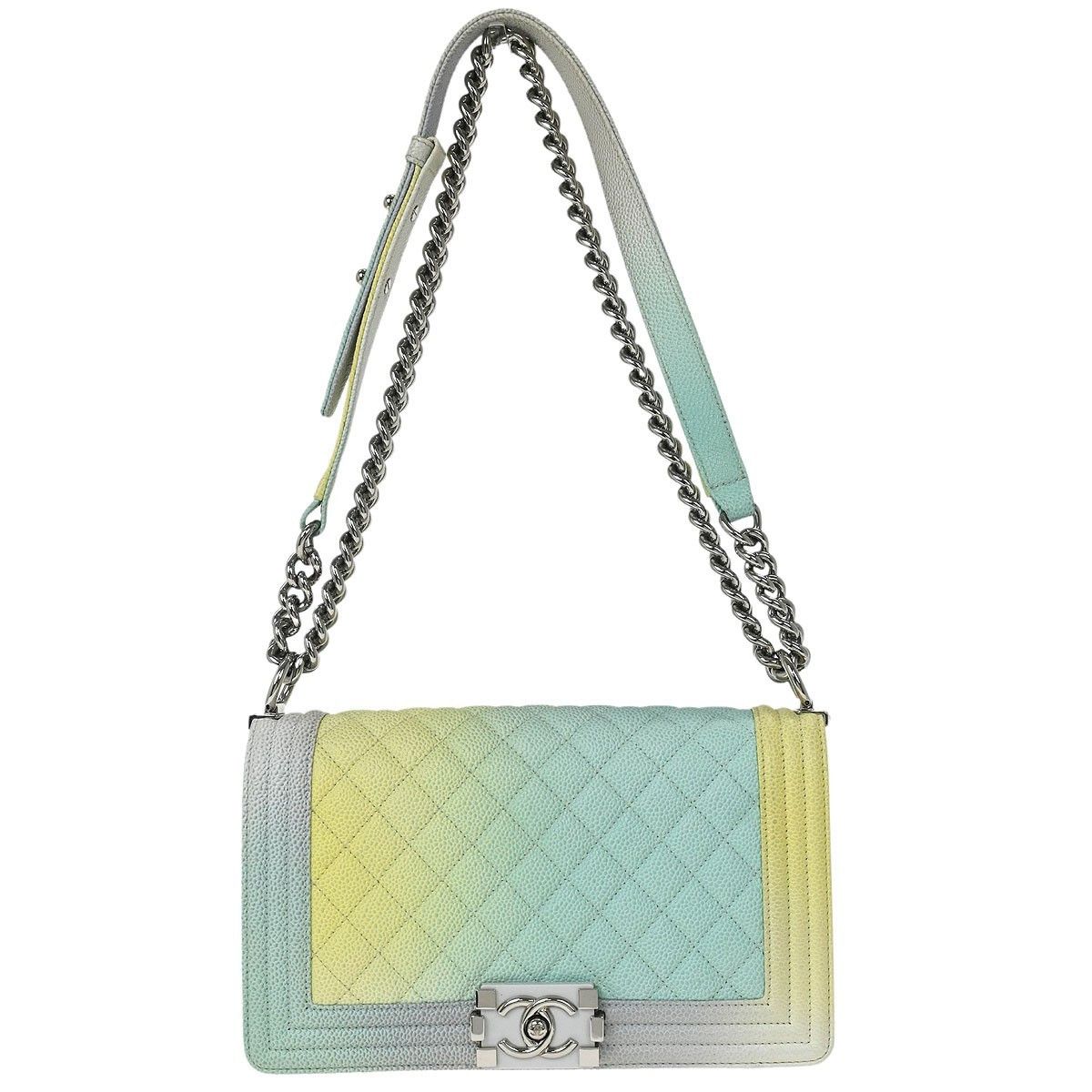 Chanel Chanel Rainbow Boy Flap Bag Quilted Painted Caviar Size ONE SIZE - 1 Thumbnail