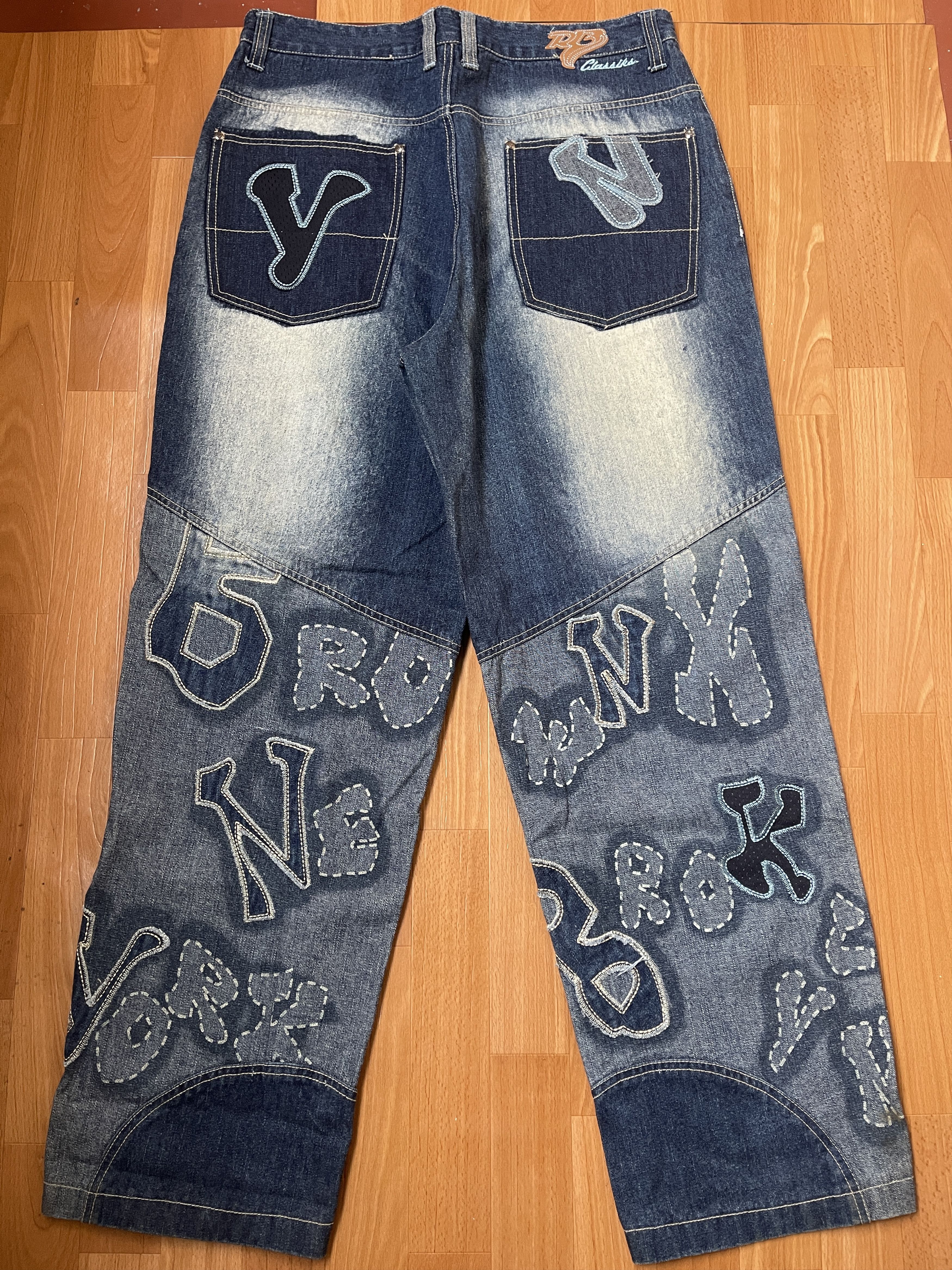 Other Raw Blue jeans, Bronx Brooklyn, vintage baggy 90s hip hop 36 Size US 36 / EU 52 - 3 Thumbnail