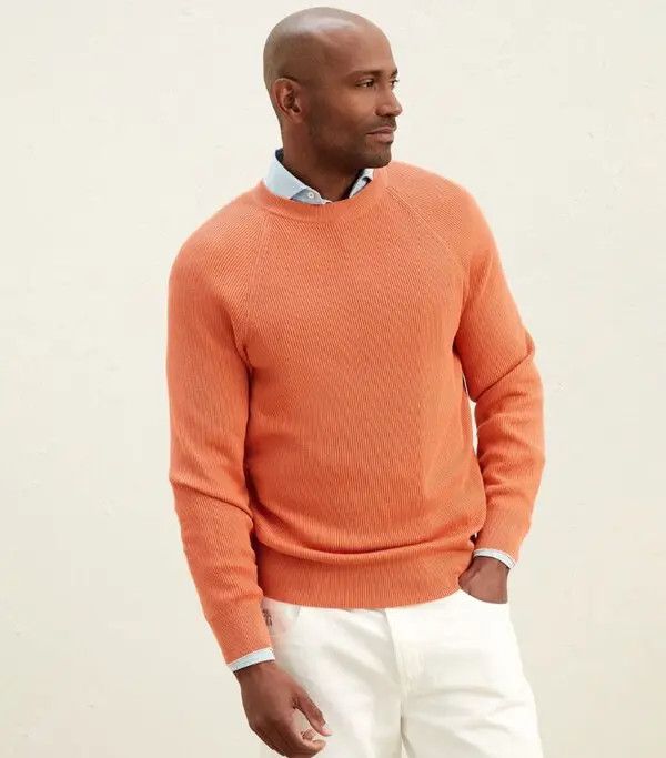 image of Brunello Cucinelli O1W1Db10524 Sweaters In Light Orange, Men's (Size Small)