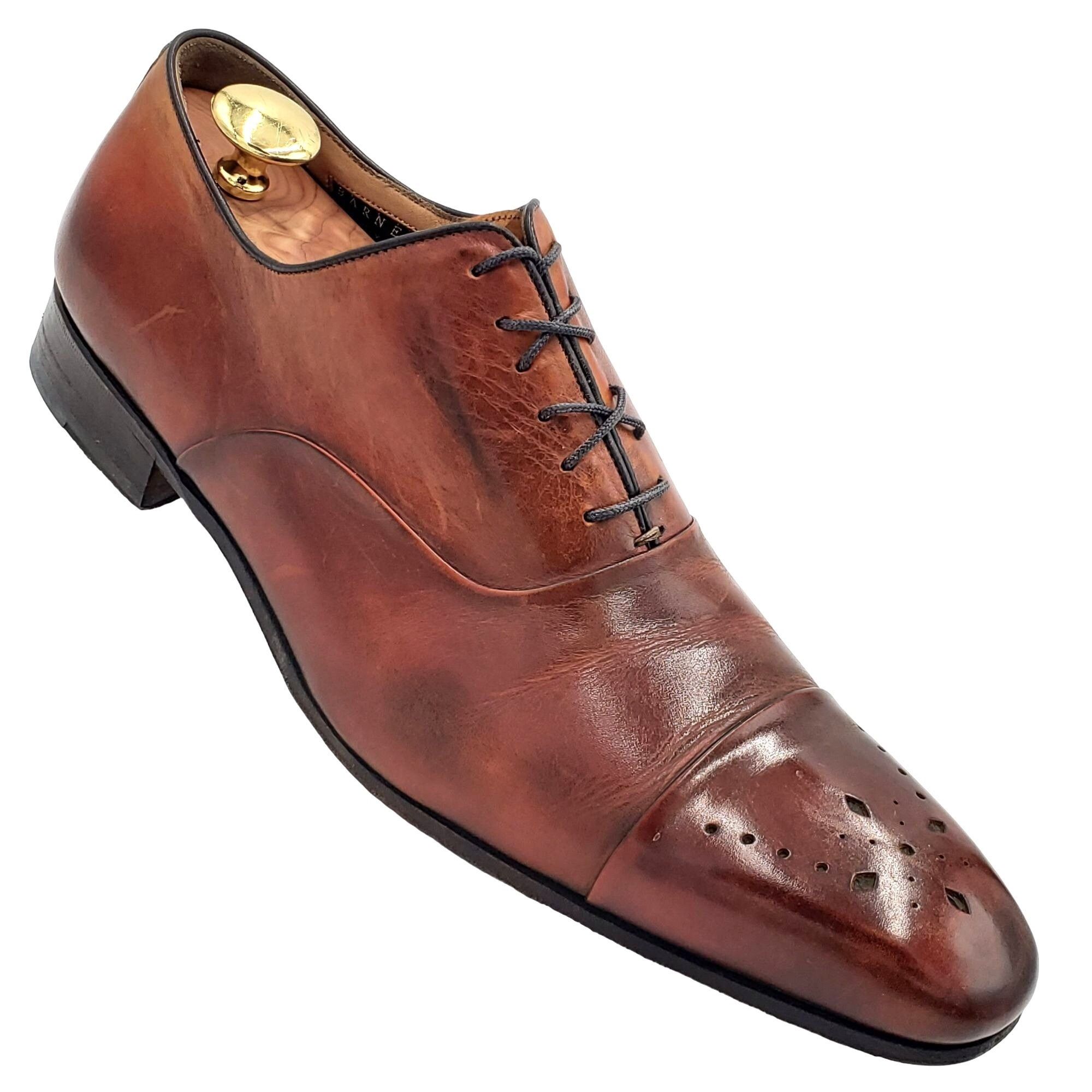 Barneys New York Calzoleria Harris Italy Dress Shoe Men 10.5 Brown Leather Size US 10.5 / EU 43-44 - 3 Thumbnail