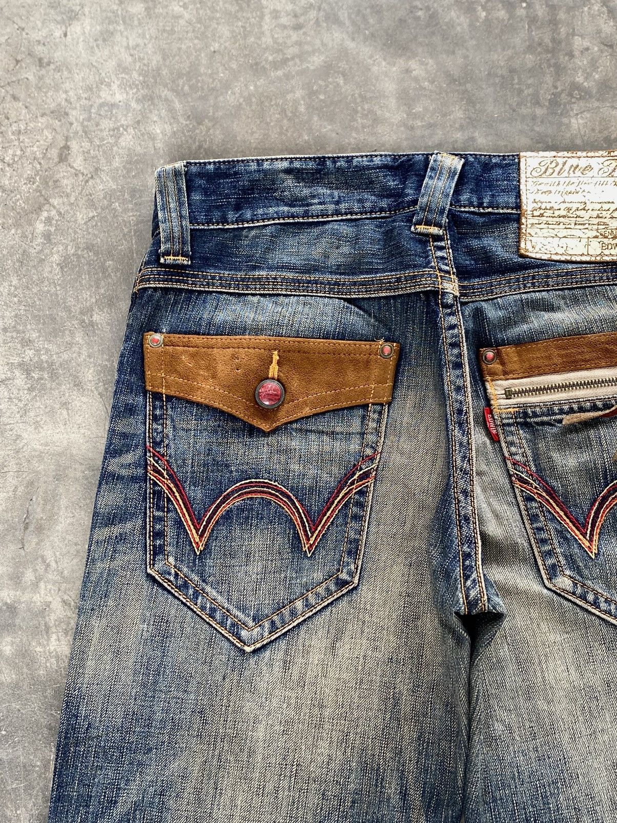 Vtg Edwin Blue Trip Flared Mud Wash Jeans 🇯🇵