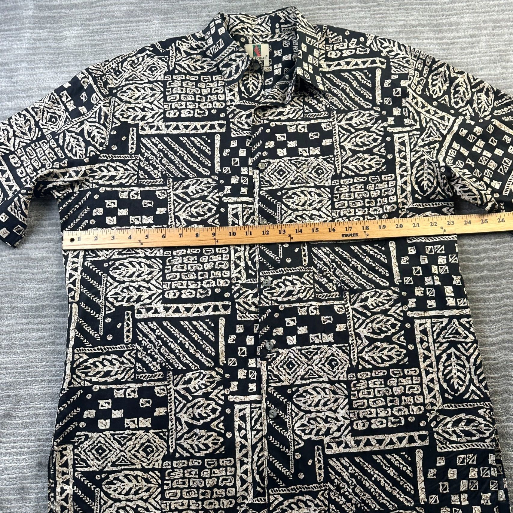 Tori Richard Tori Richard Shirt Mens Large Black Geometric Button Up Size US L / EU 52-54 / 3 - 7 Thumbnail