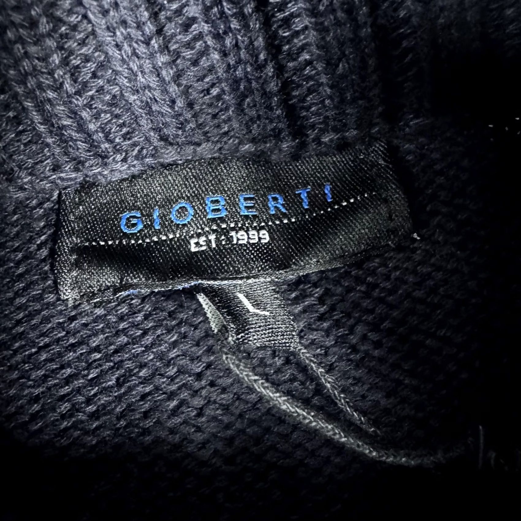 Vintage VINTAGE Gioberti Sweater Mens Large Navy Mock Neck Cable Knit Pullover AF-1206 Size US L / EU 52-54 / 3 - 6 Thumbnail