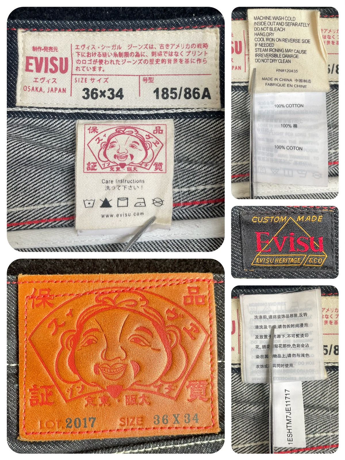 Evisu × Vintage EVISU Bodhidharma daicock style denim jeans size：36x34 Size US 36 / EU 52 - 3 Thumbnail
