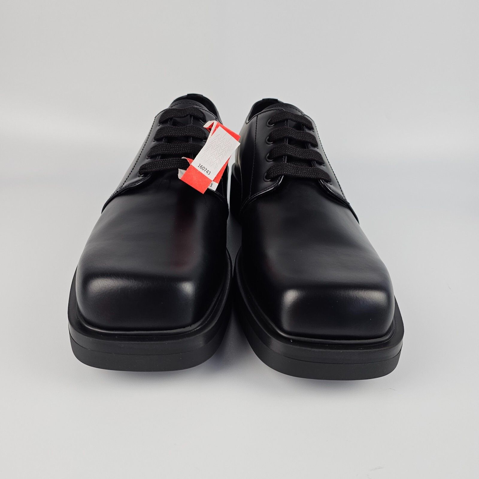 Prada PRADA Black Brushed Leather Derby Shoes New And Authentic (M Size US 12 / EU 45 - 5 Thumbnail