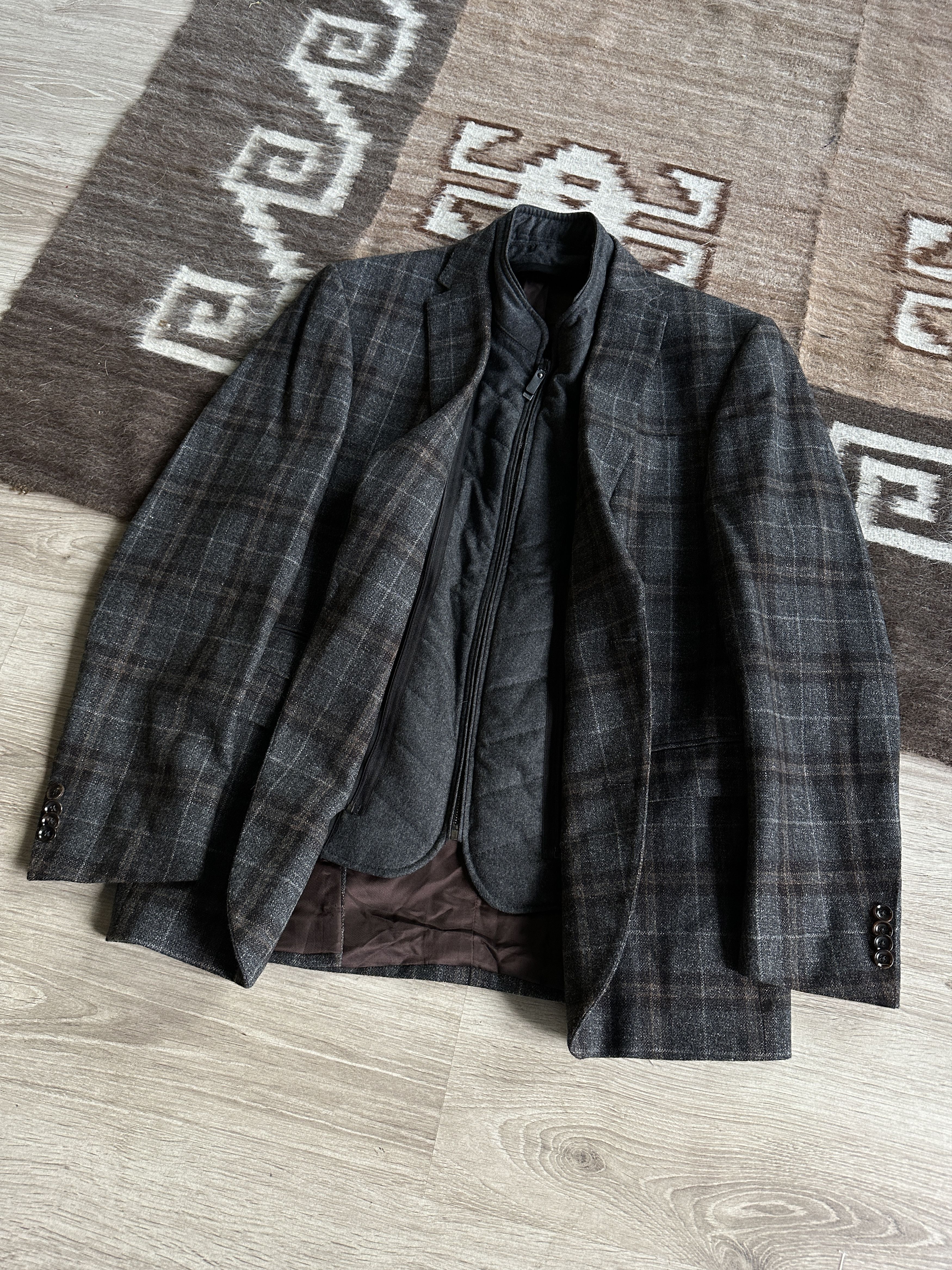 Vintage Carl Gross Modern Fit Check Wool Blazer Jacket 7872AC Size US L / EU 52-54 / 3 - 4 Thumbnail