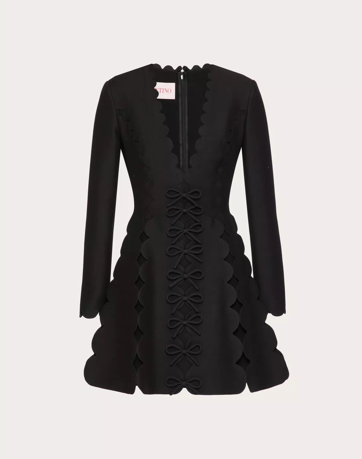 Valentino o1s1wg110426 Embroidered Crepe Couture Short Dress in Nero Size XS / US 0-2 / IT 36-38 - 1 Preview