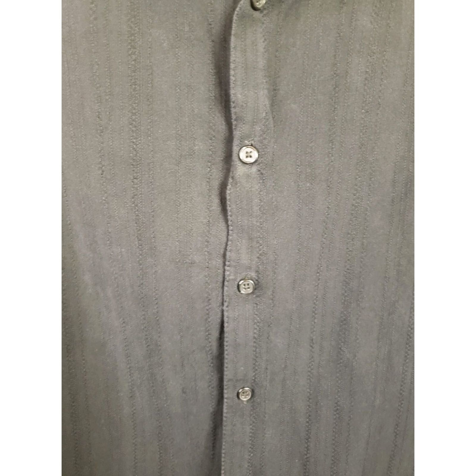 Vintage INC International Concepts Men Shirt XL Black Textured Stripe Button-Up Long Sleeve Size US XL / EU 56 / 4 - 4 Thumbnail