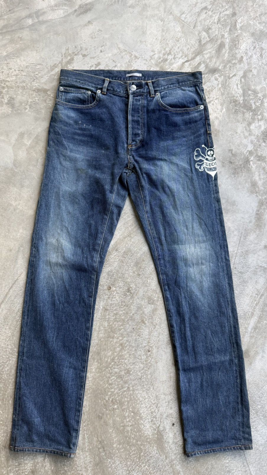 DIOR X STUSSY BEE EBROIDERED JEANS SELVEDGE