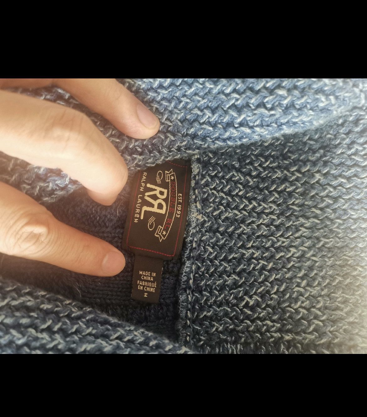 RRL Ralph Lauren RRL PATCHWORK SHAWL COLLAR CARDIGAN INDIGO BLUE Size US M / EU 48-50 / 2 - 7 Thumbnail