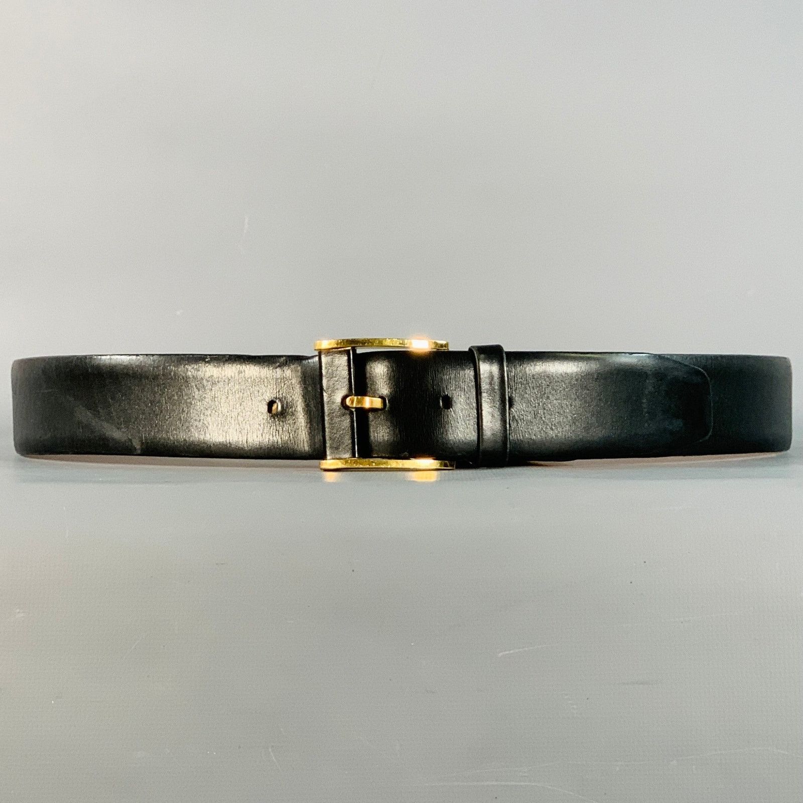 Zilli ZILLI Size 40 Black Gold Logo Leather Belt Size ONE SIZE - 1 Thumbnail