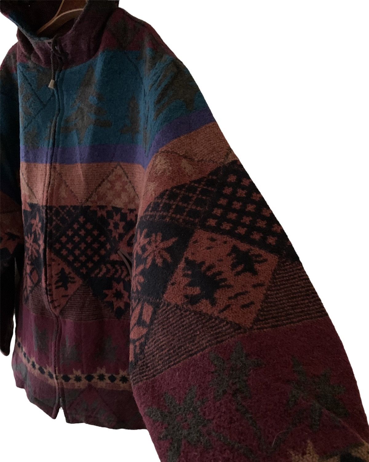 L.L. Bean LL BEAM native Navajo wool hoodie motive made In PORTUGAL Size US S / EU 44-46 / 1 - 4 Thumbnail