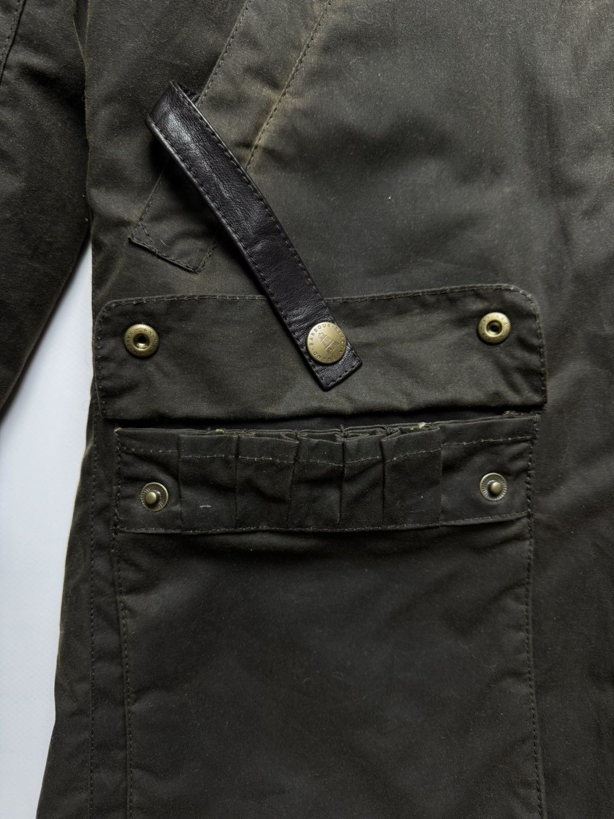 Barbour Barbour Oural Waxed Cotton Parka Jacket with Leather Patches Size US M / EU 48-50 / 2 - 8 Thumbnail