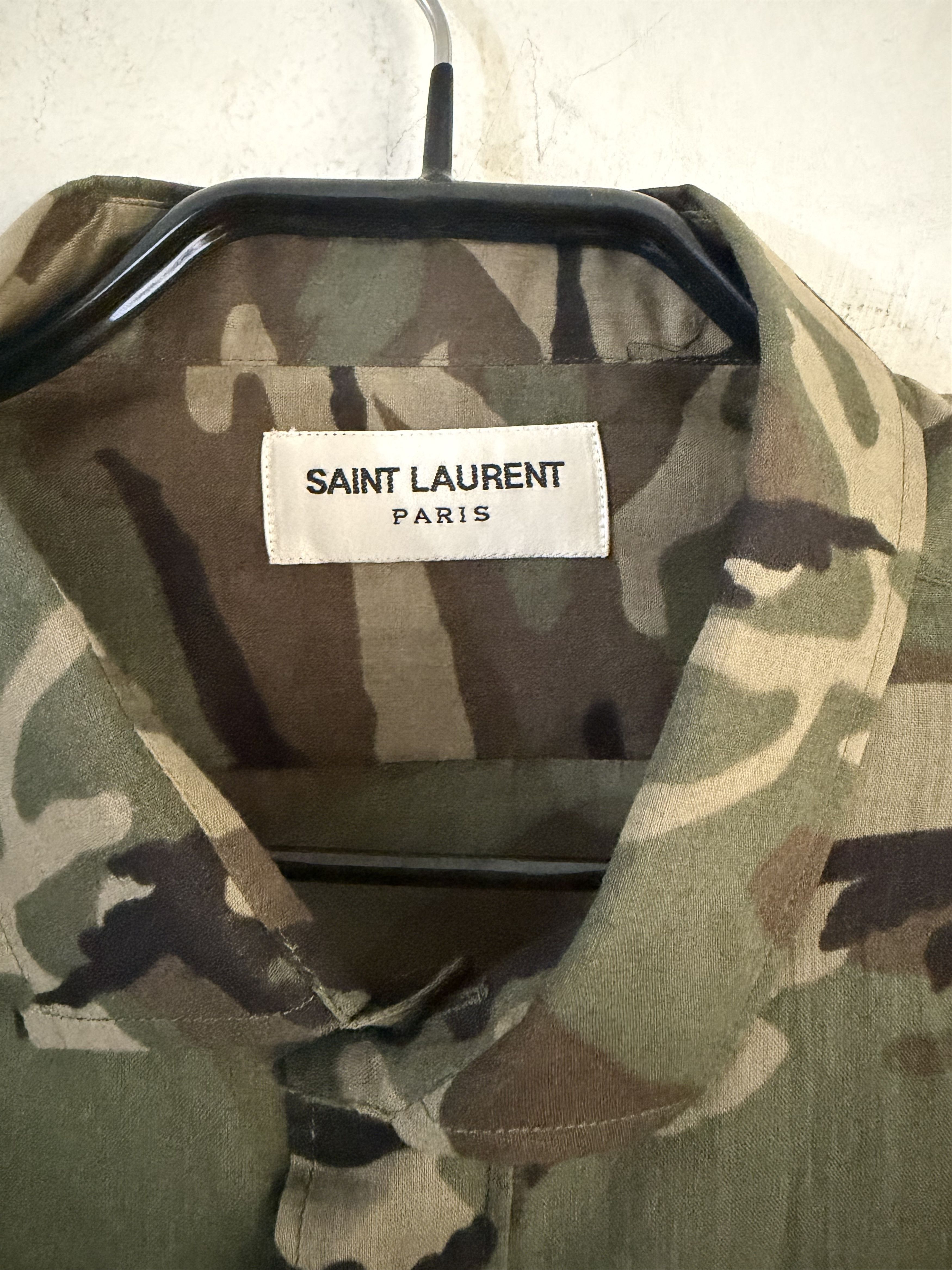Saint Laurent Paris Hedi Slimane Camouflage Military Shirt Size US M / EU 48-50 / 2 - 4 Thumbnail