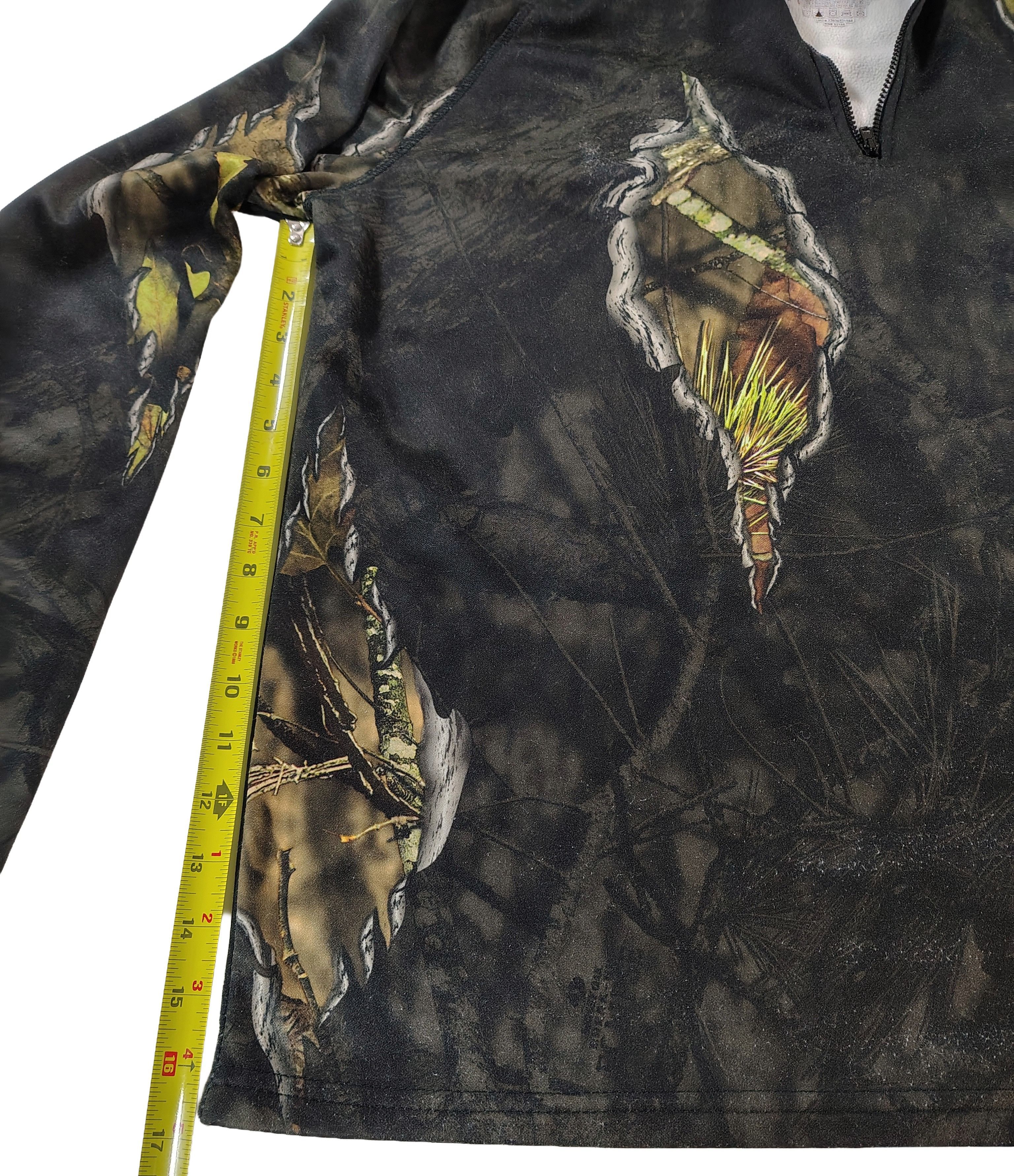 Mossy Oaks Men's Large Dark Camo Mossy Oak Quarter Zip-Up Light Jacket Size US L / EU 52-54 / 3 - 4 Thumbnail